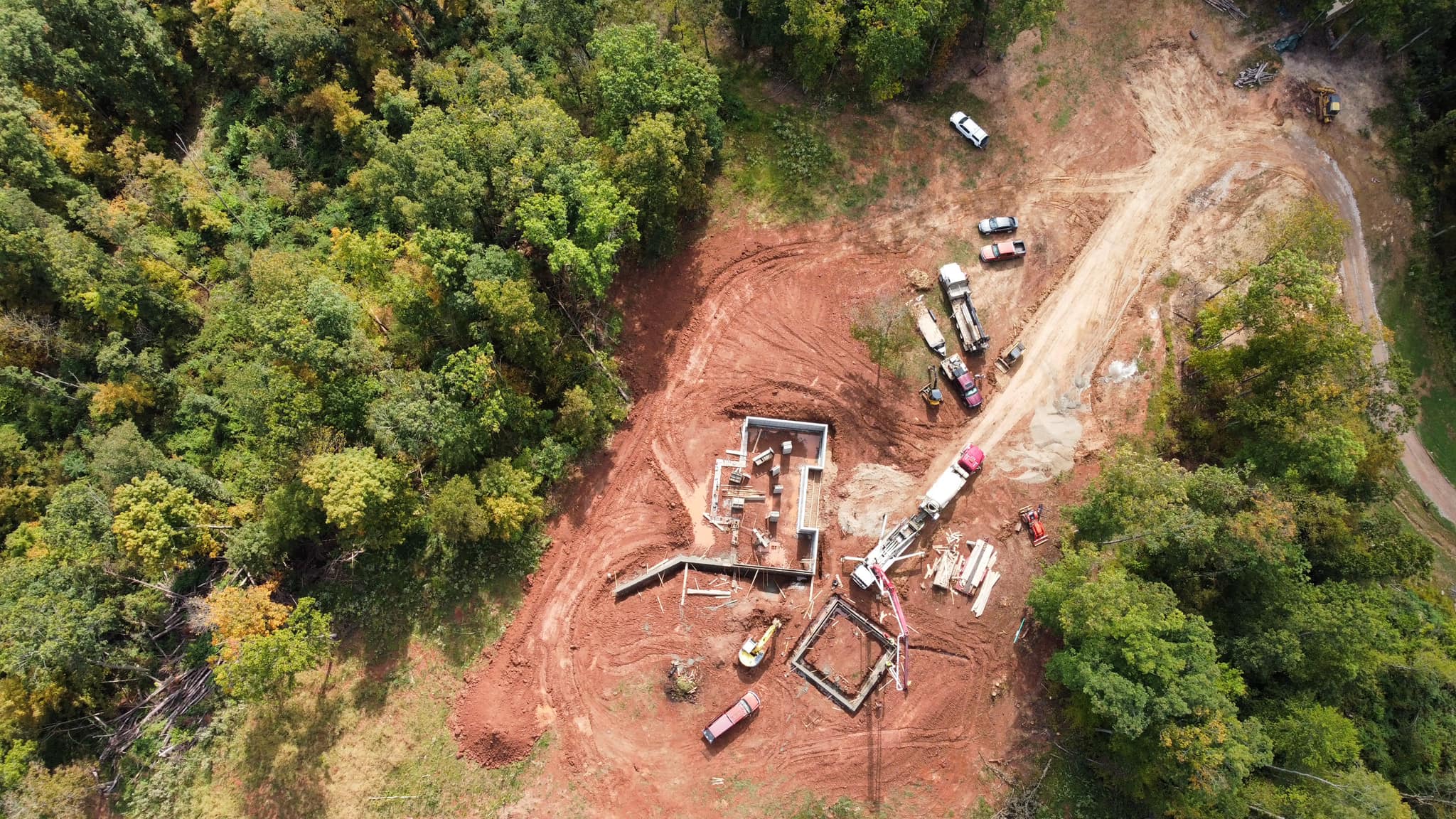 building site aerial view