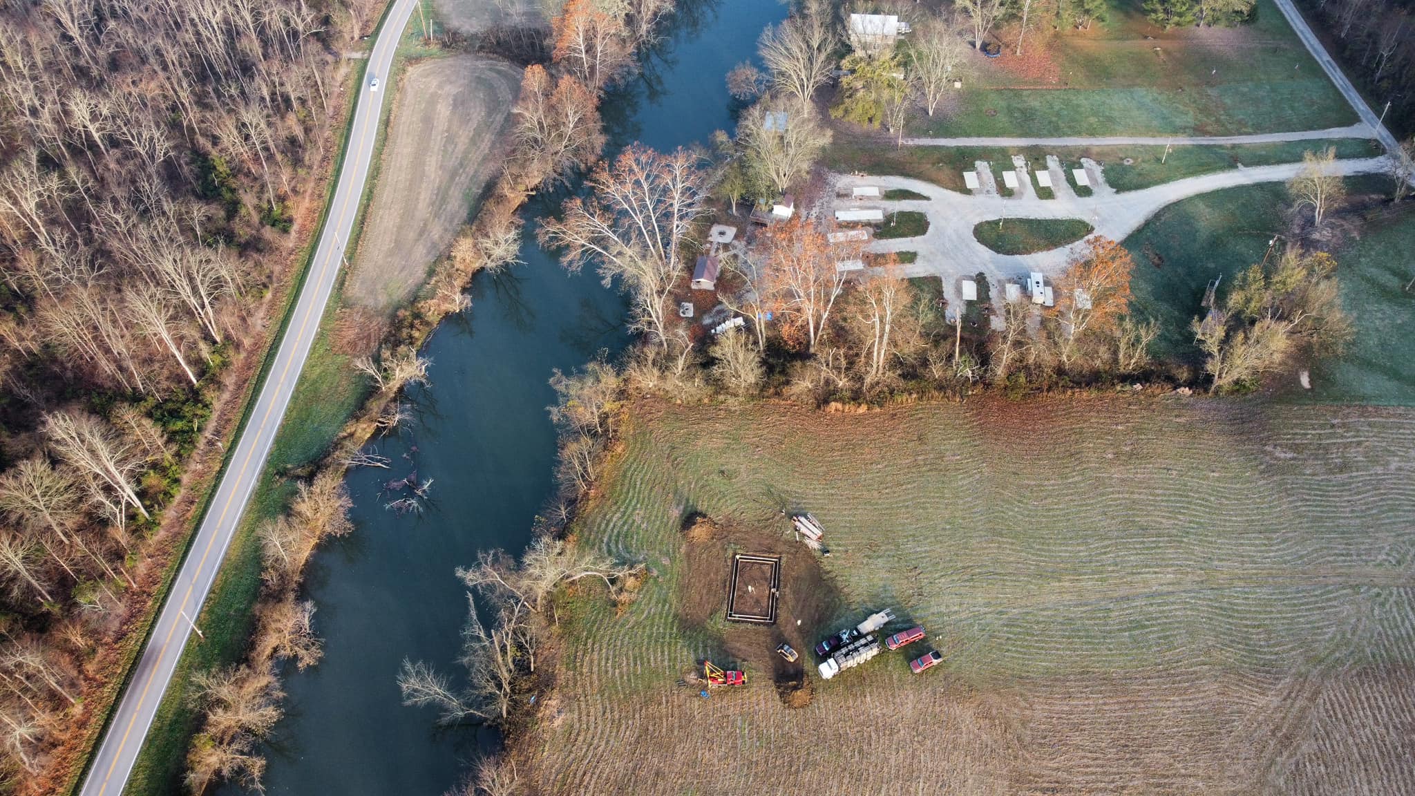 foundation site by river