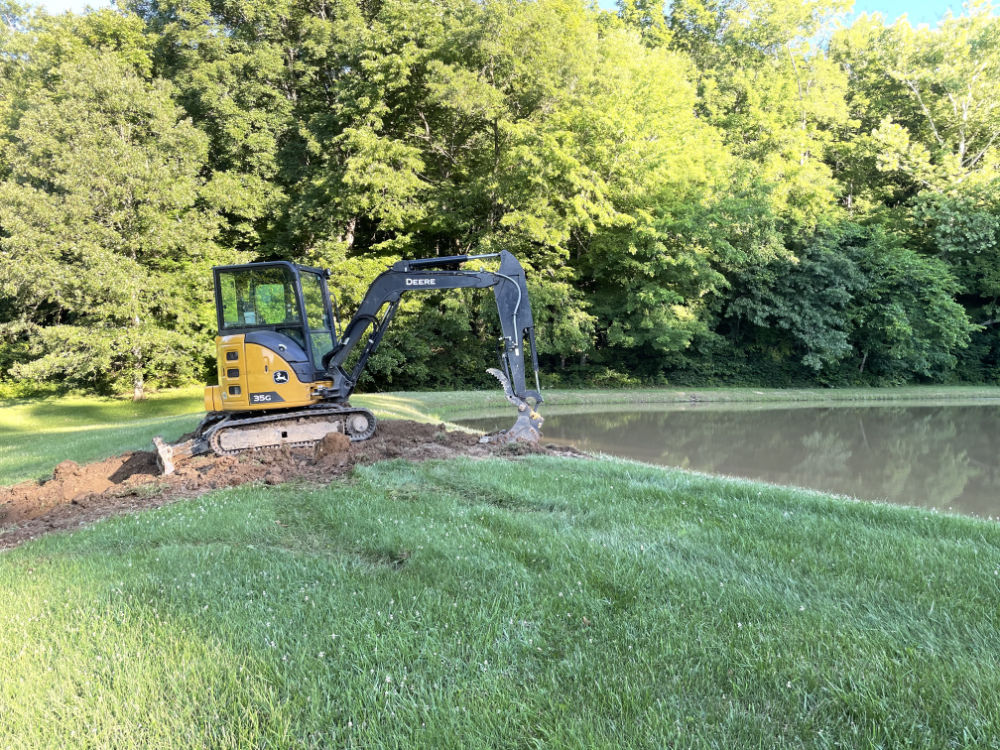 pond and excavator