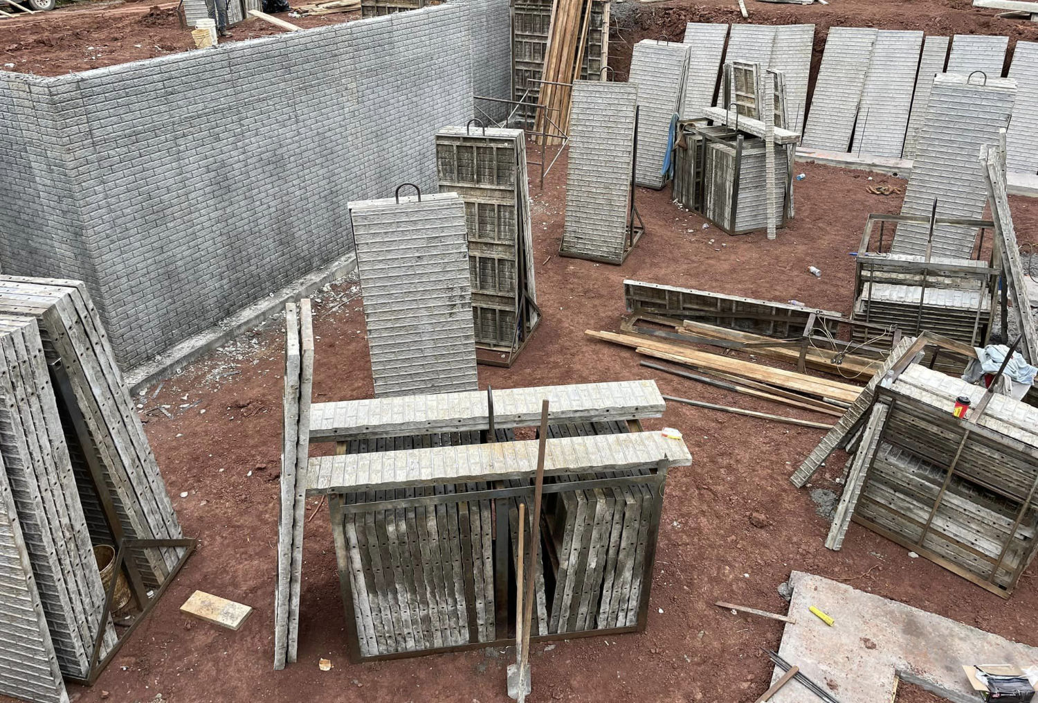 poured concrete walls and framework