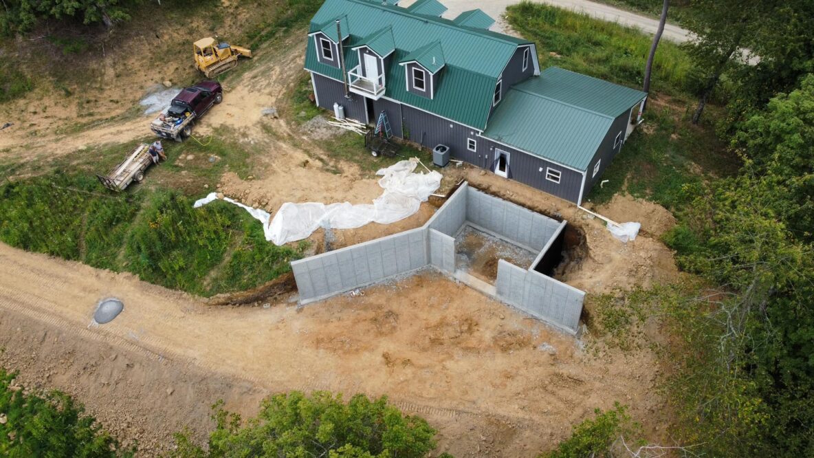 poured wall addition to house