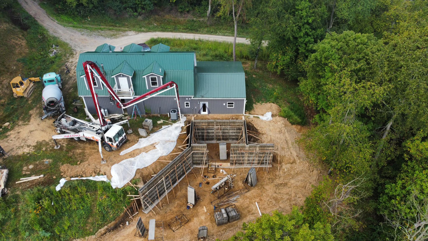 poured wall work for home addition