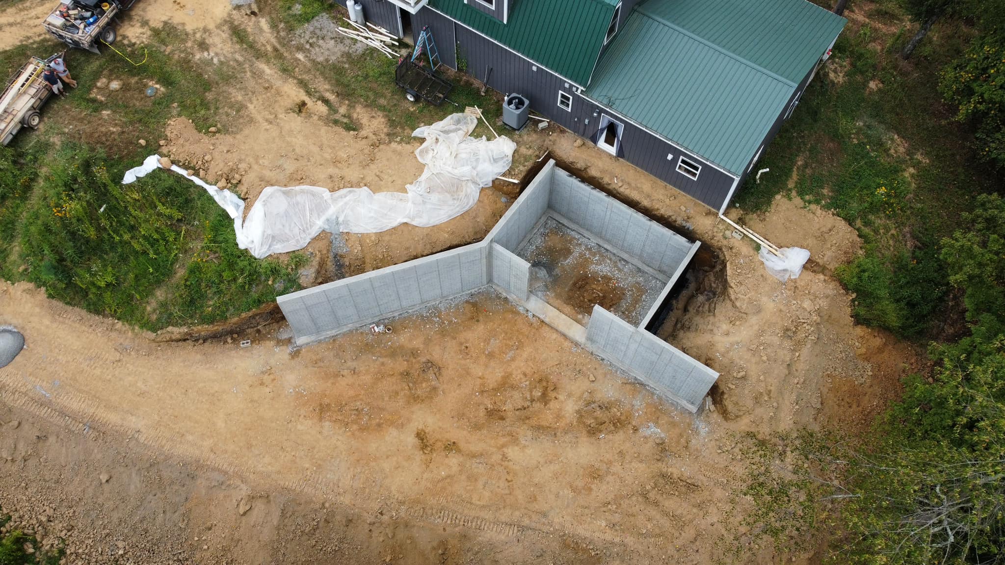 poured basement and retaining walls