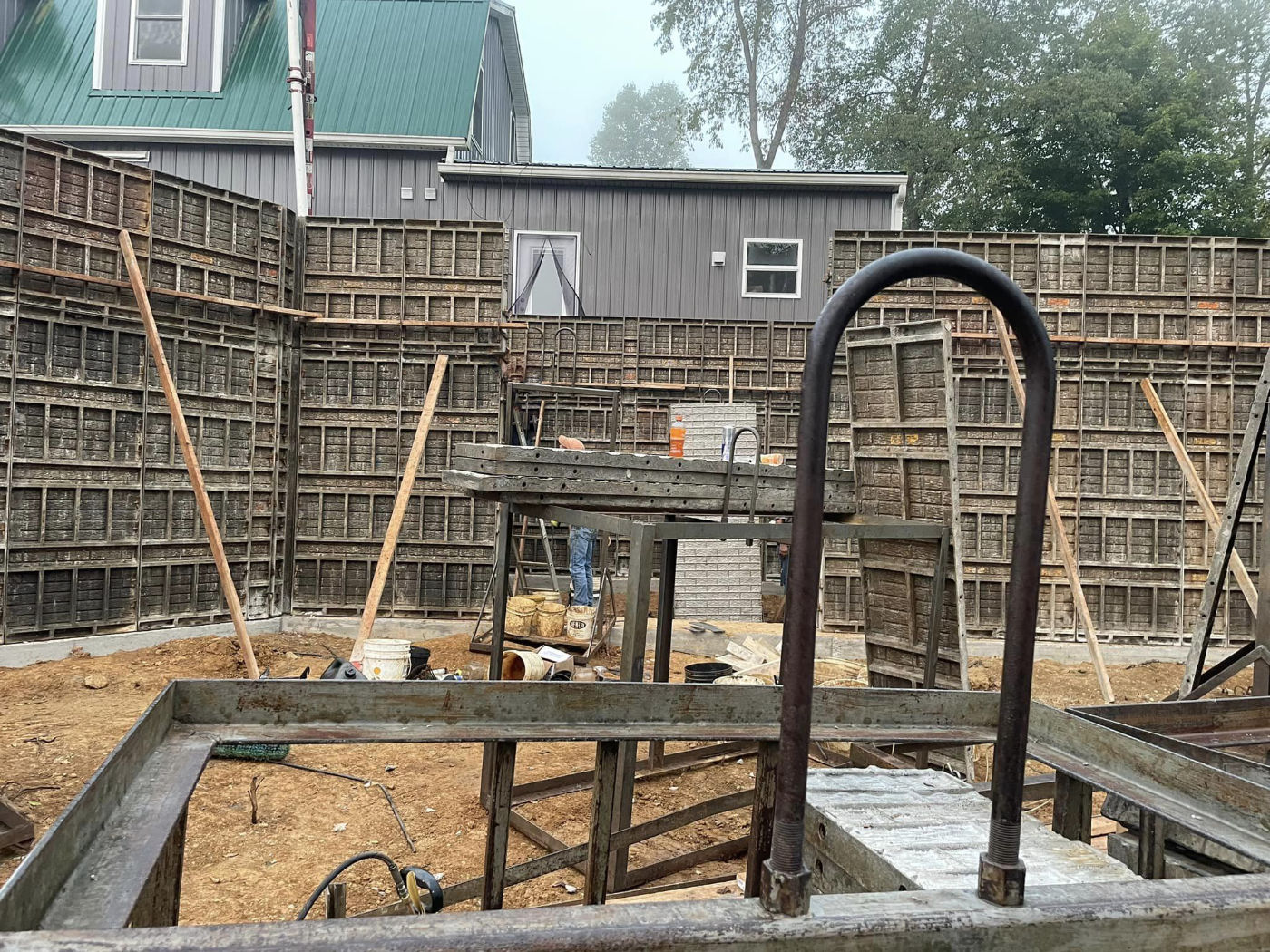 installing framework for poured wall