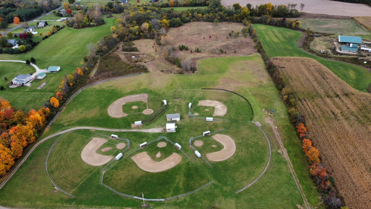 clearing work by baseball fields