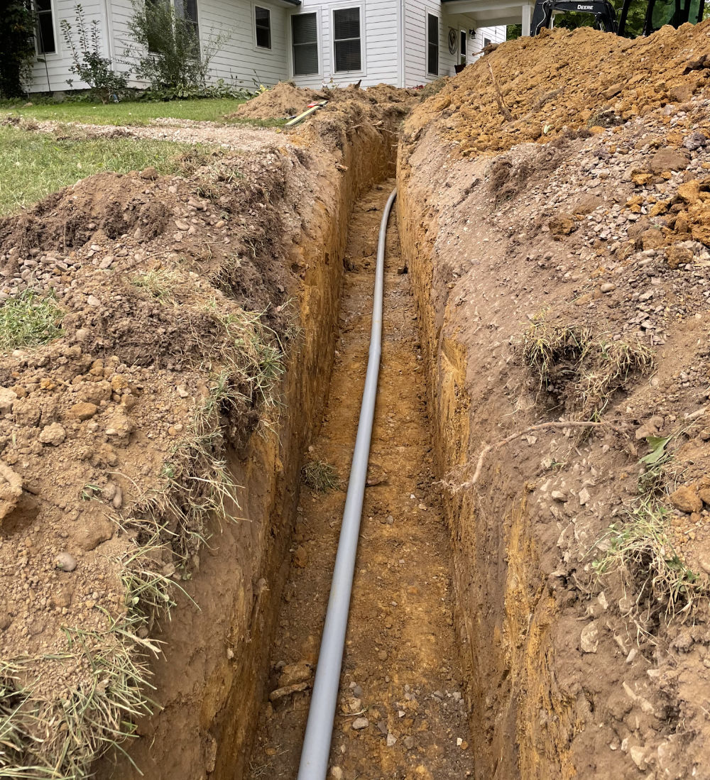 utility installation trench