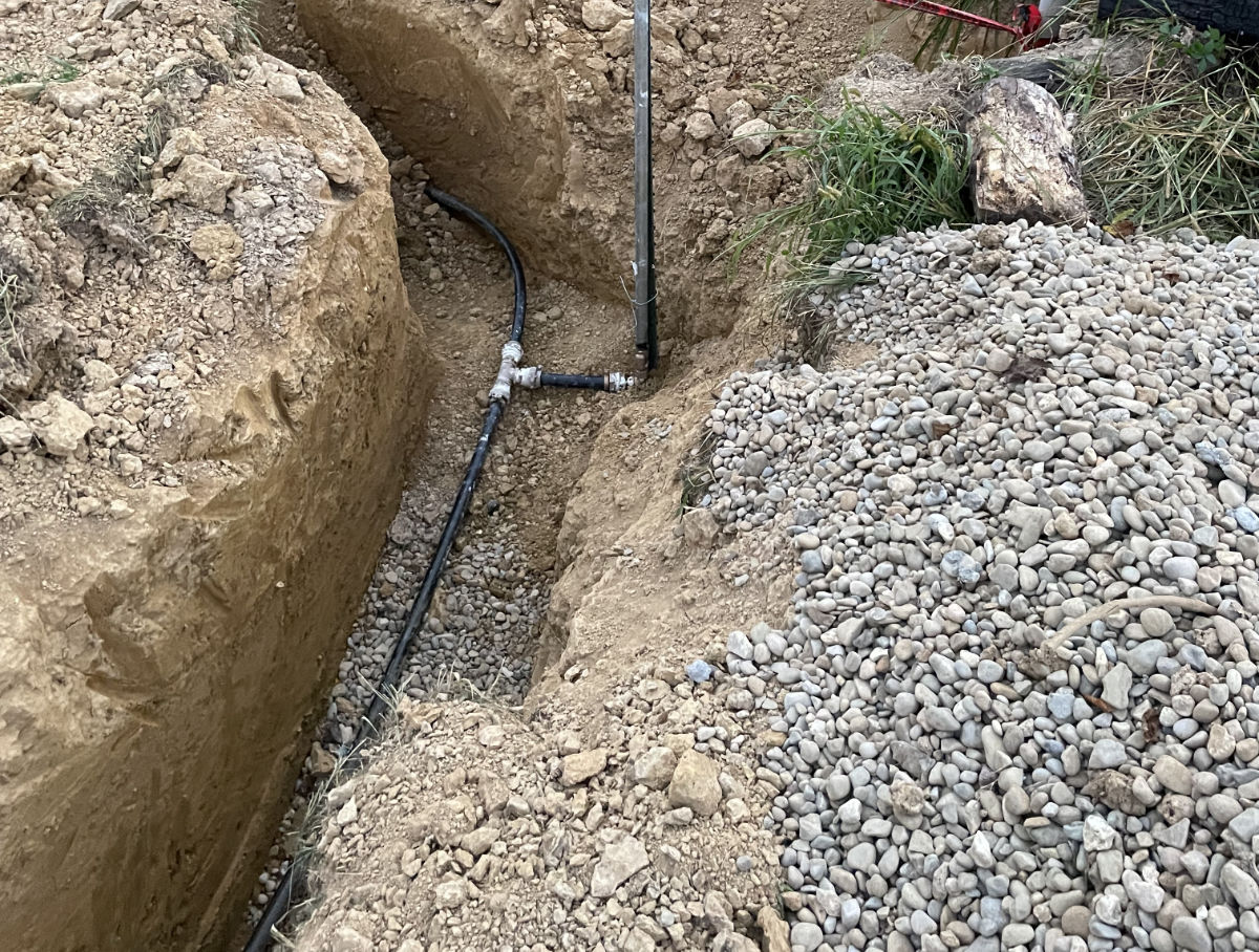 utility installation trench and pipe