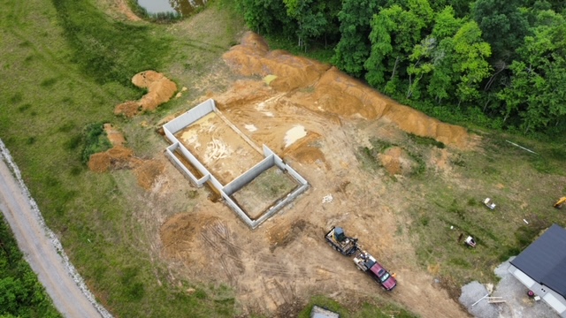 concrete foundation construction site