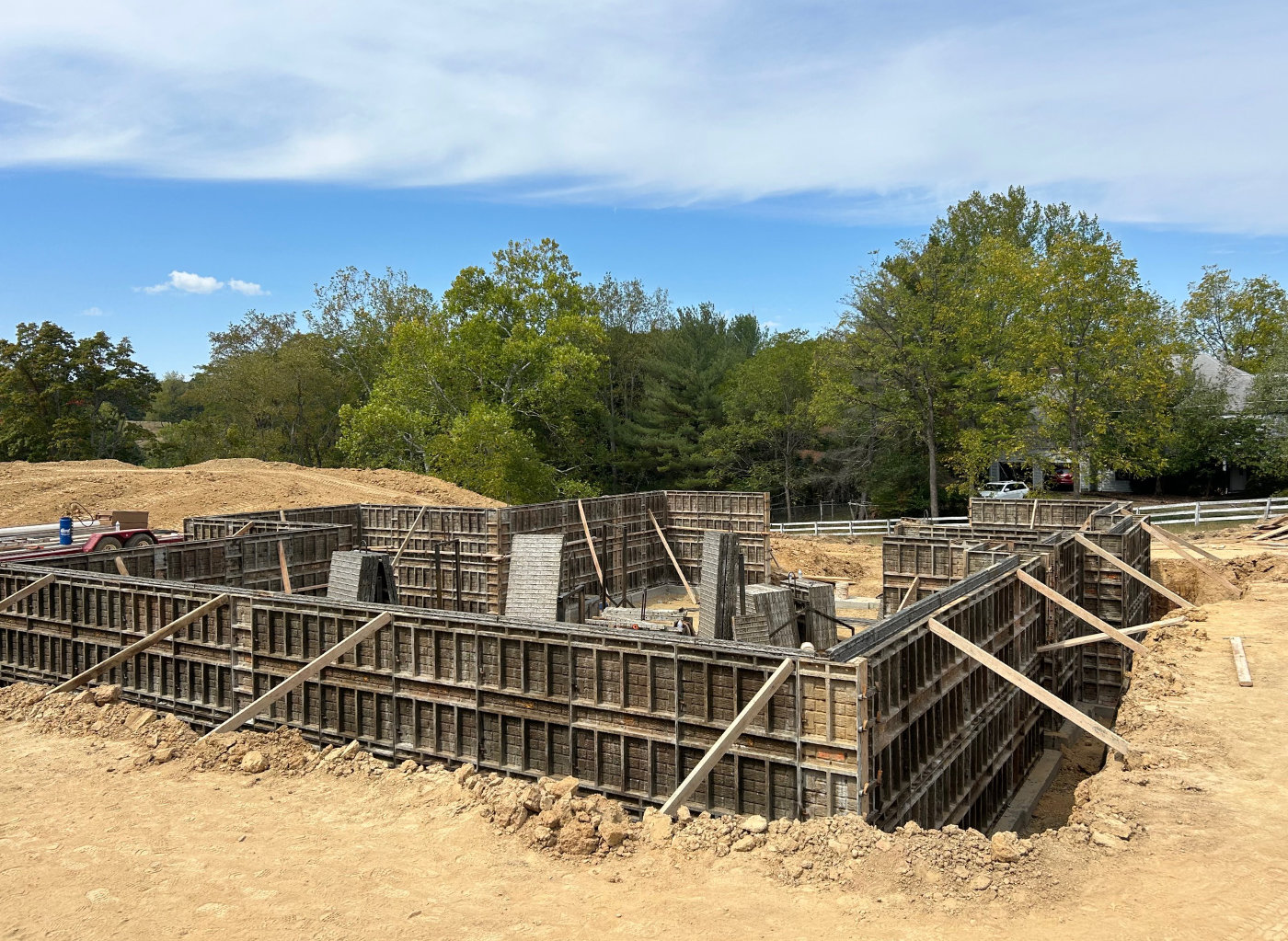 poured wall foundation work