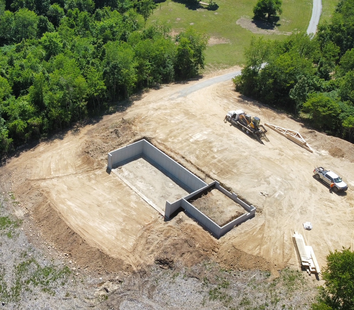 poured wall construction site