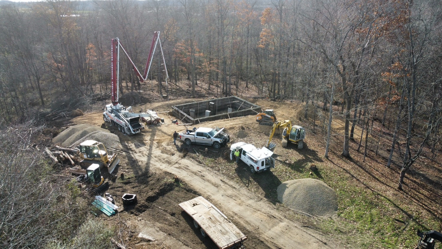 poured wall foundation site