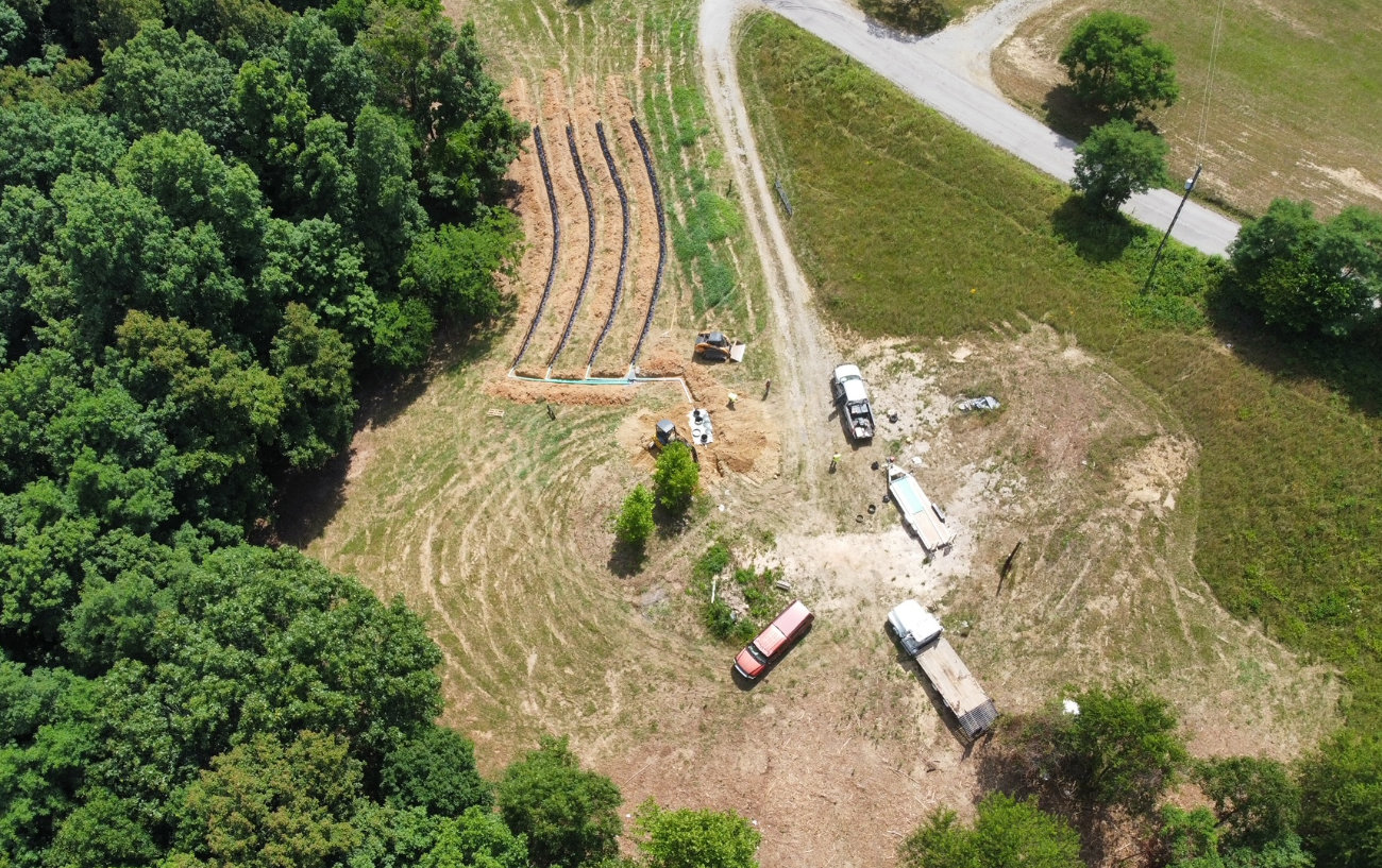 septic system installation site